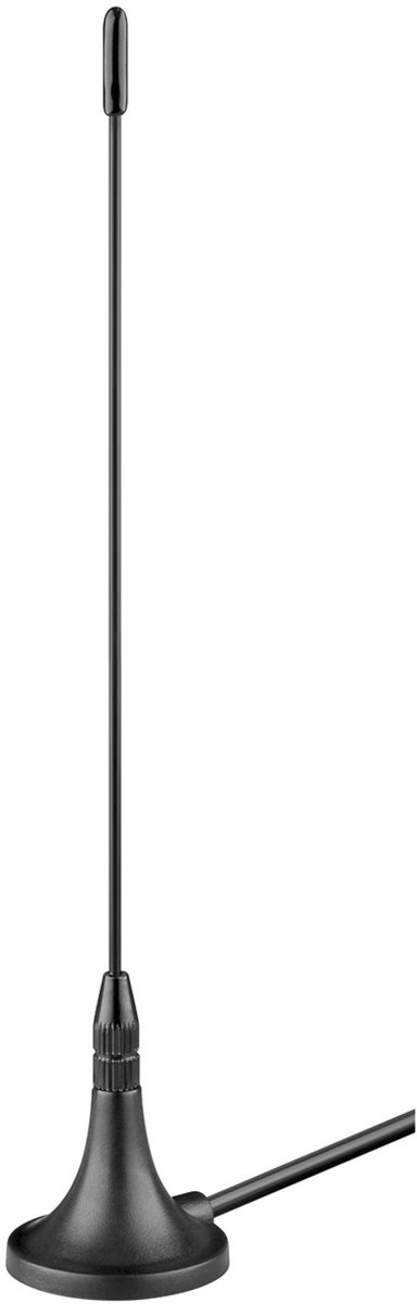 Image of Goobay passieve mini-antenne voor DVB-T2 HD en DAB, 3 dBi, magnetisch, zwart, kabellengte 2 m
