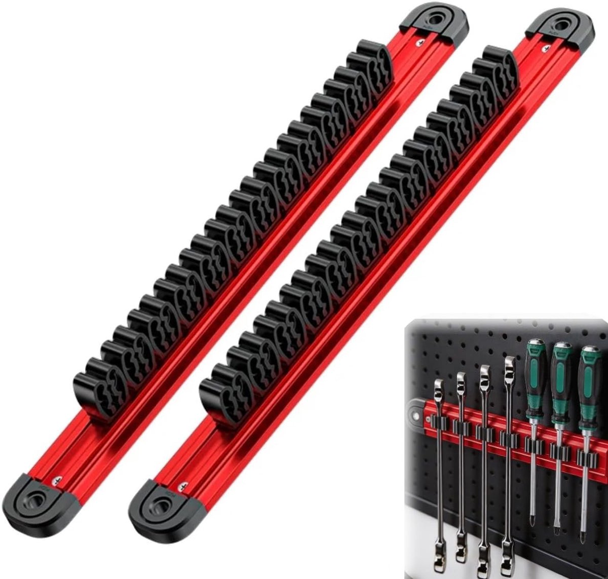 Magnetische Gereedschap Houder Set van 2 - 39.5 cm Magnetisch Gereedschap Rek voor Werkplaats en Garage