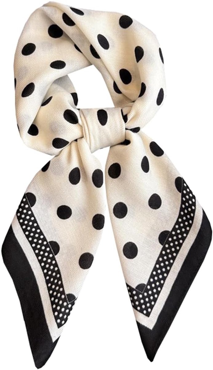 Dames zwart wit lichte katoenen doek multifunctioneel als halsdoek, hoofddoek of accessoire