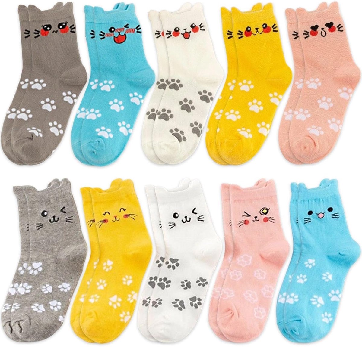 Sokken, Multi-Gekleurde Kat Patroon, Zachte En Comfortabele, Leuke Geschenken Voor Vrouwen, Winter Gift Sets, Geschikt Voor Dagelijks Gebruik.