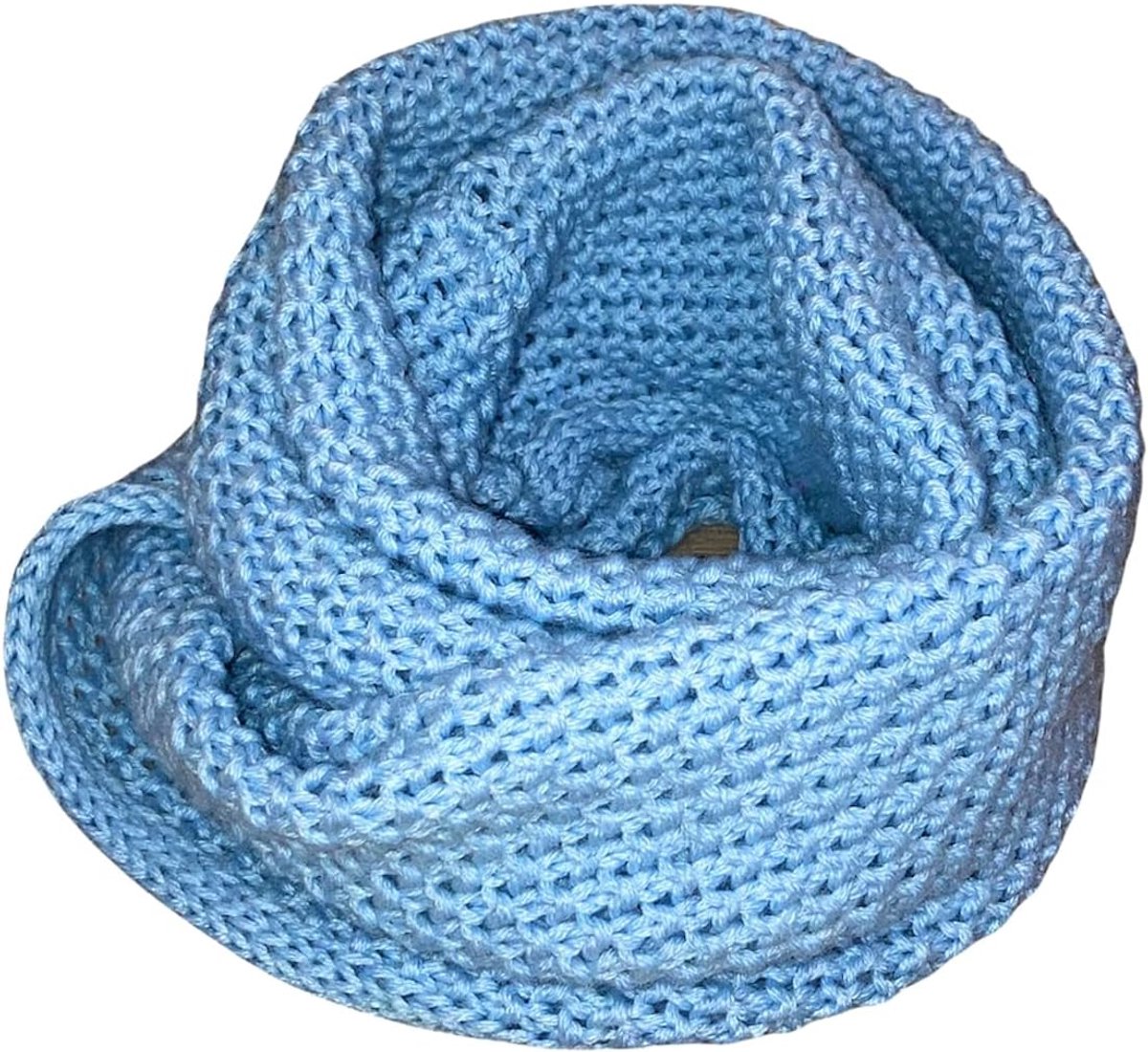Sjaal Halsdoek met rijstkorrel/A van wol - Made in Italy, Lichtblauw., One size