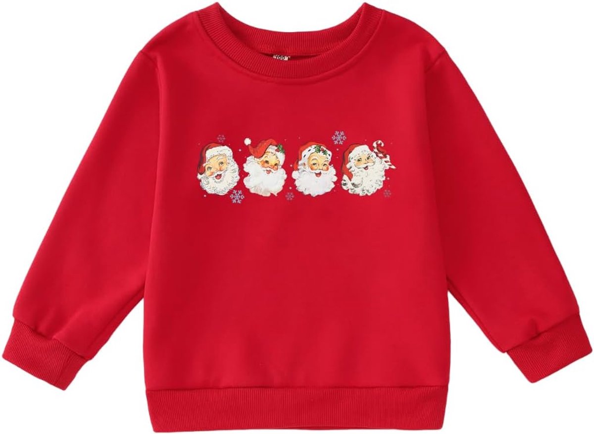 C&M WODRO Baby kerstsweatshirt kinderen kersttrui kerstman printer sweatshirt festival outfits herfst winter babykleding kleine kinderen trui ronde hals lange mouwen