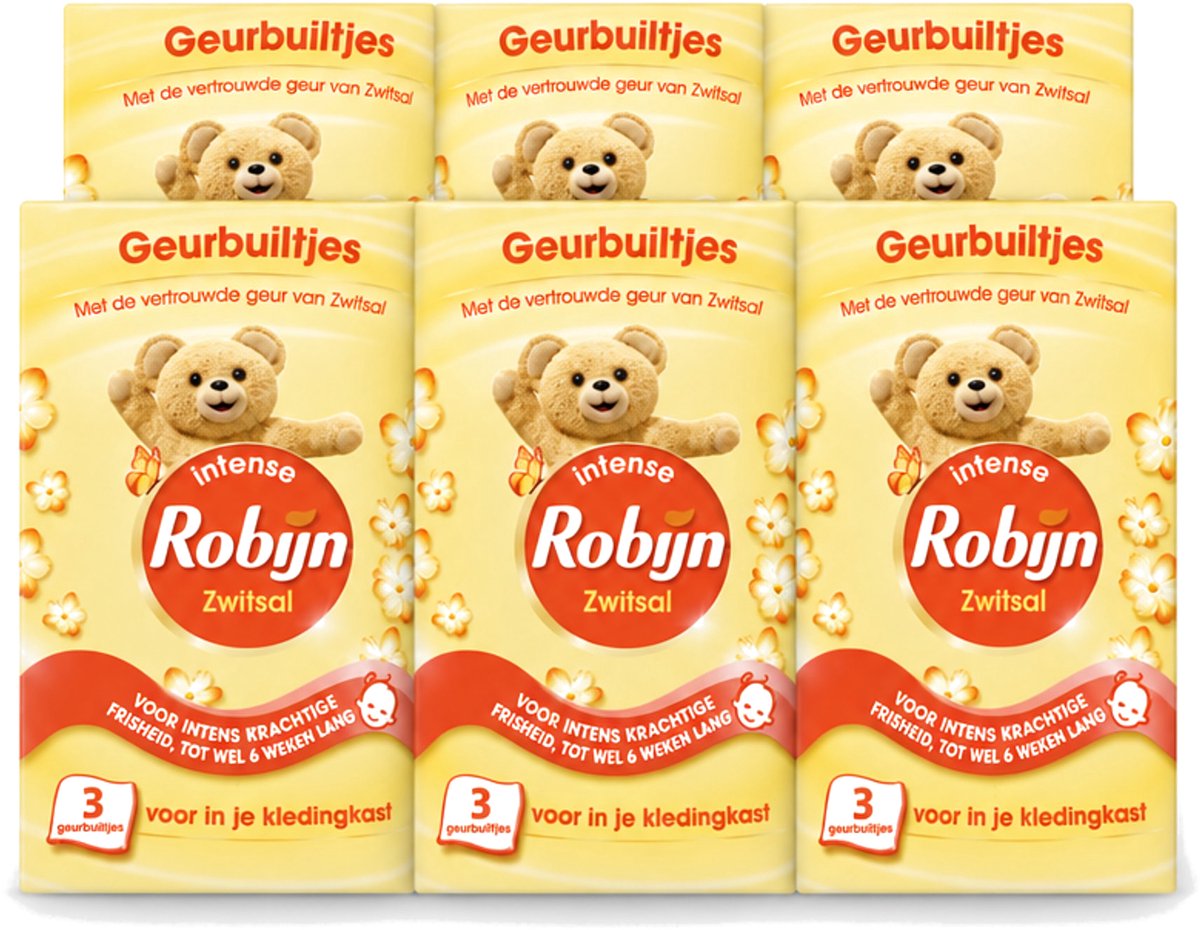 6 x Robijn - Zwitsal - Geurbuiltjes - Zachte Babygeur - Hypoallergeen - 3 Geurbuiltjes - Voordeelverpakking - 6 stuks