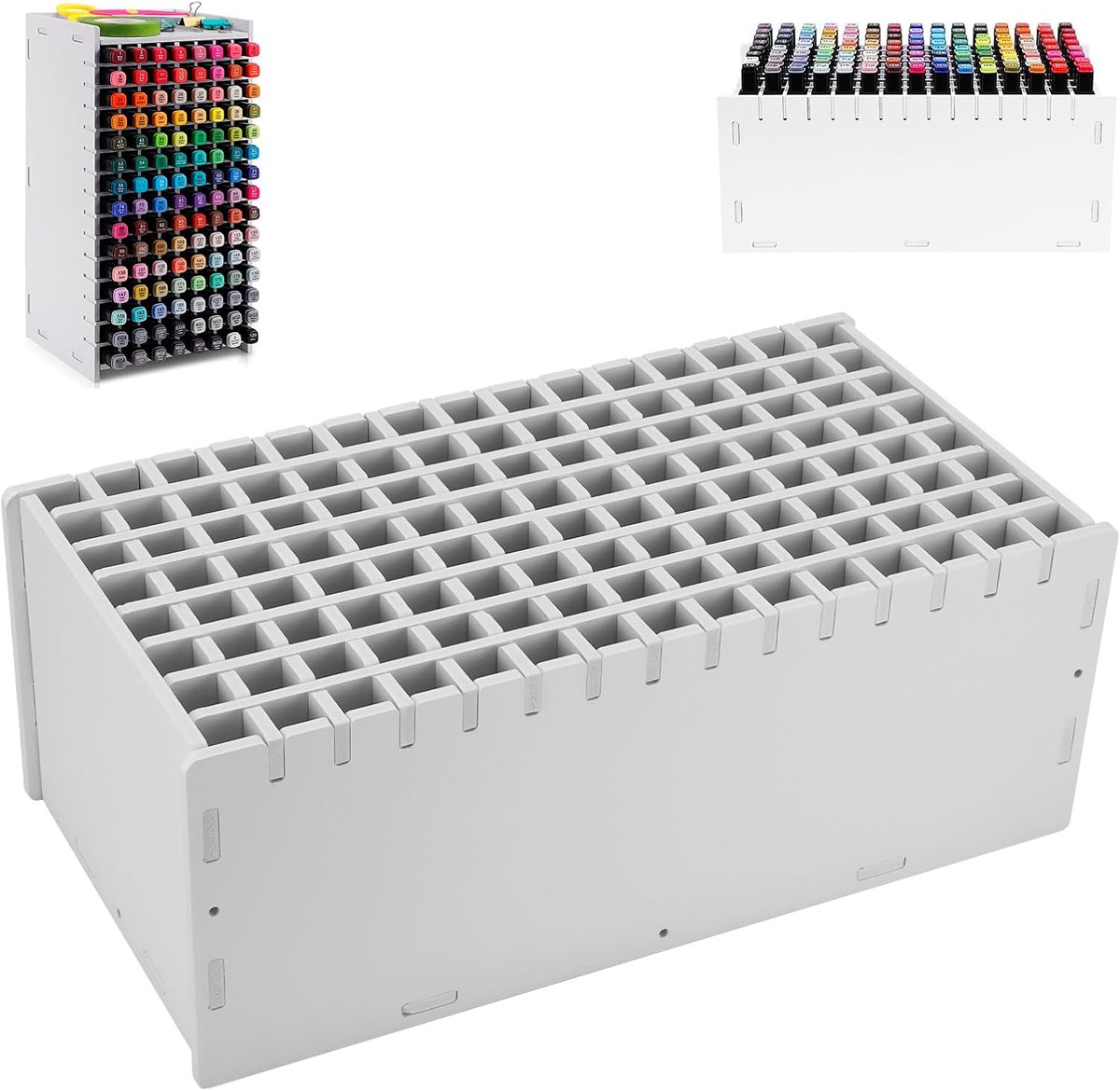 SnelShoppen - 120 Pen Organiser Desk Marker Opbergdoos - Kunst Benodigdheden Organiser voor Thuis, Kantoor, School - Met Verwijderbare Divider, Ideaal