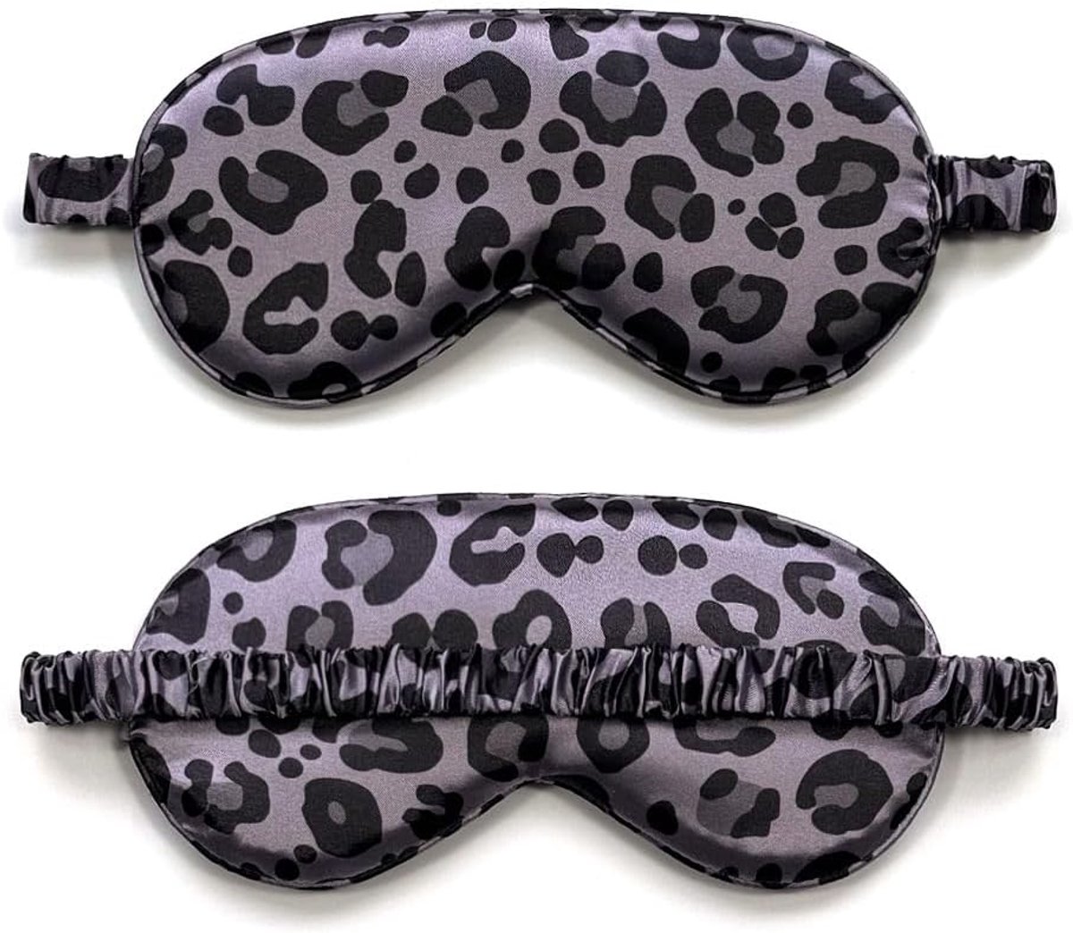 2 Stuks zijden slaapmasker, luipaardpatroon oogmasker van zijde, zachte slaapbril voor vrouwen, lichtblokkerend - ShopVlot