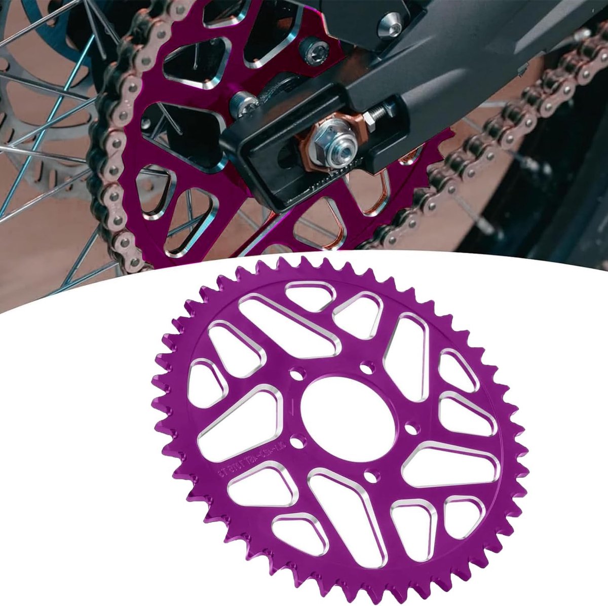 Motor tandwiel 48t - achtertandwiel voor Sur-Ron Light Bee - paars - optimale prestaties - ShopVlot