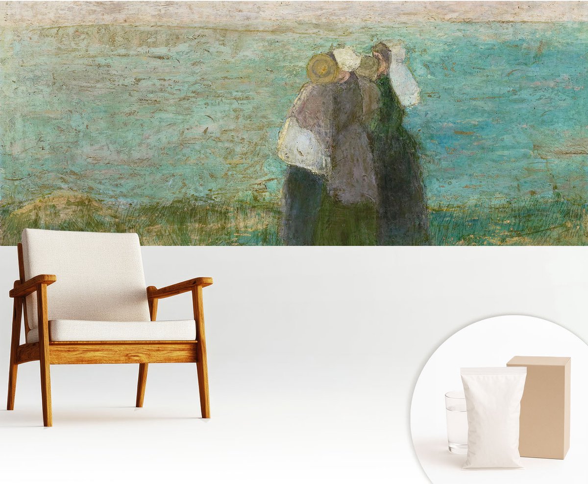 Wallfluent Fotobehang - Groente Vliesbehang - 250x104 cm - Weerspiegeling Aan Zee Muurschildering - Slaapkamer behang Deel - Fotobehang Vlies - Slaapkamer behang