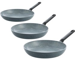 BK Blue Label Granite keramische antiaanbak koekenpannenset 3-delig - 20/24/28cm - PFAS-vrij -…