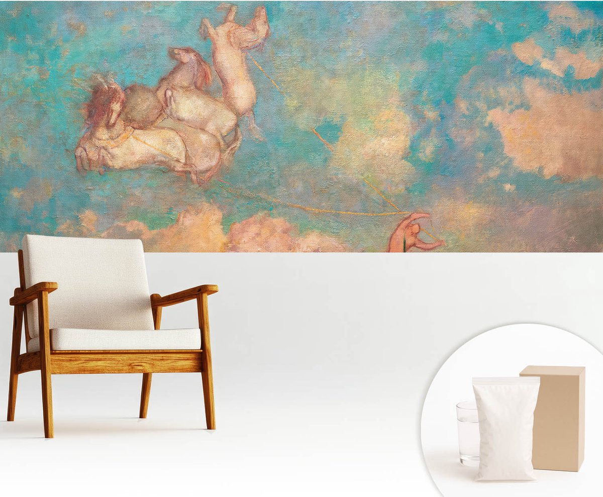 Wallfluent Fotobehang - Blauw Vliesbehang - 250x104 cm - Hemelse Pegasi Muurschildering - Slaapkamer behang Deel - Fotobehang Vlies - Slaapkamer behang