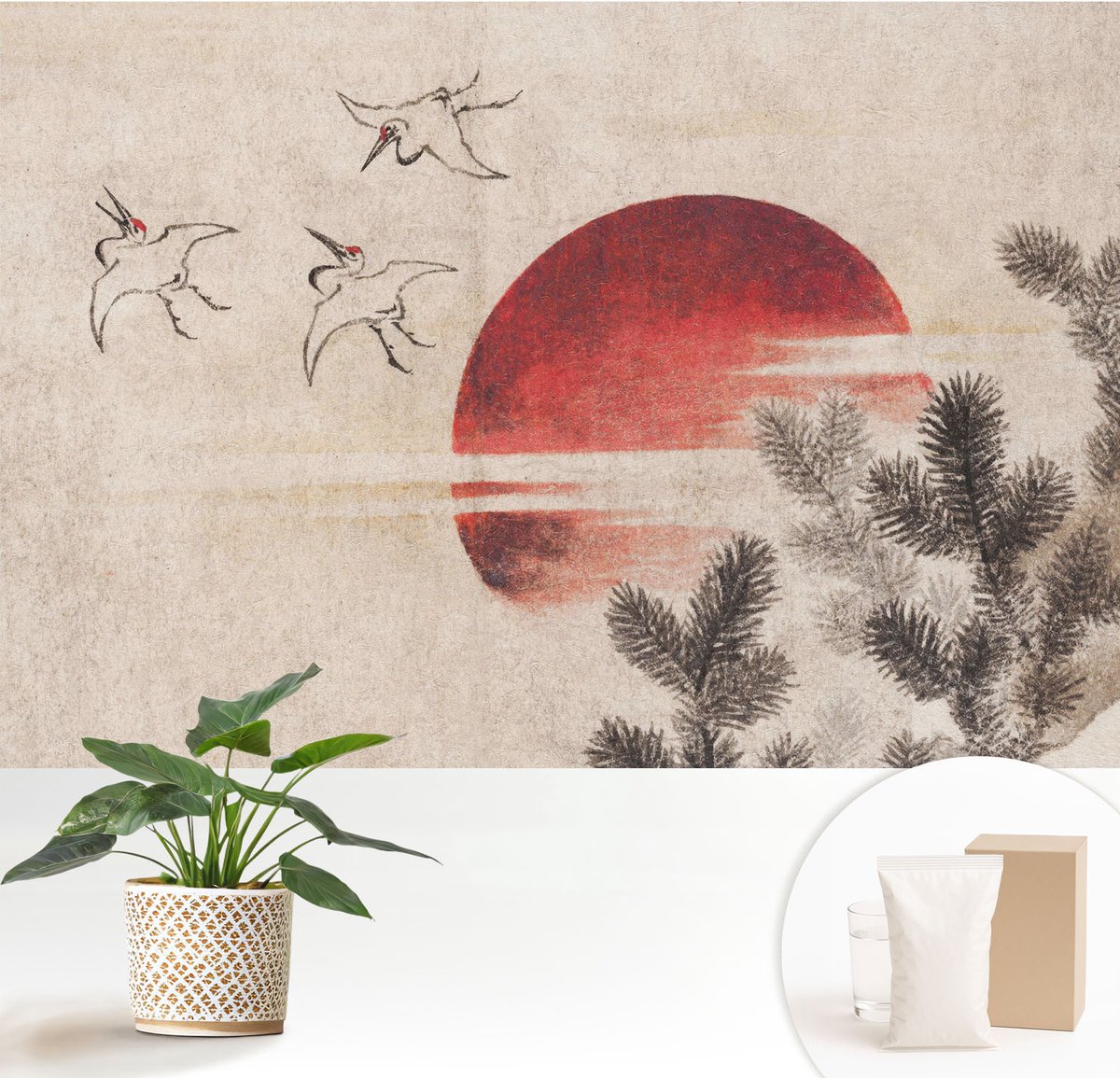 Wallfluent Fotobehang - Wit Vliesbehang - 152x104 cm - Bos Oost Muurschildering - Gang behang Deel - Fotobehang Vlies - Slaapkamer behang