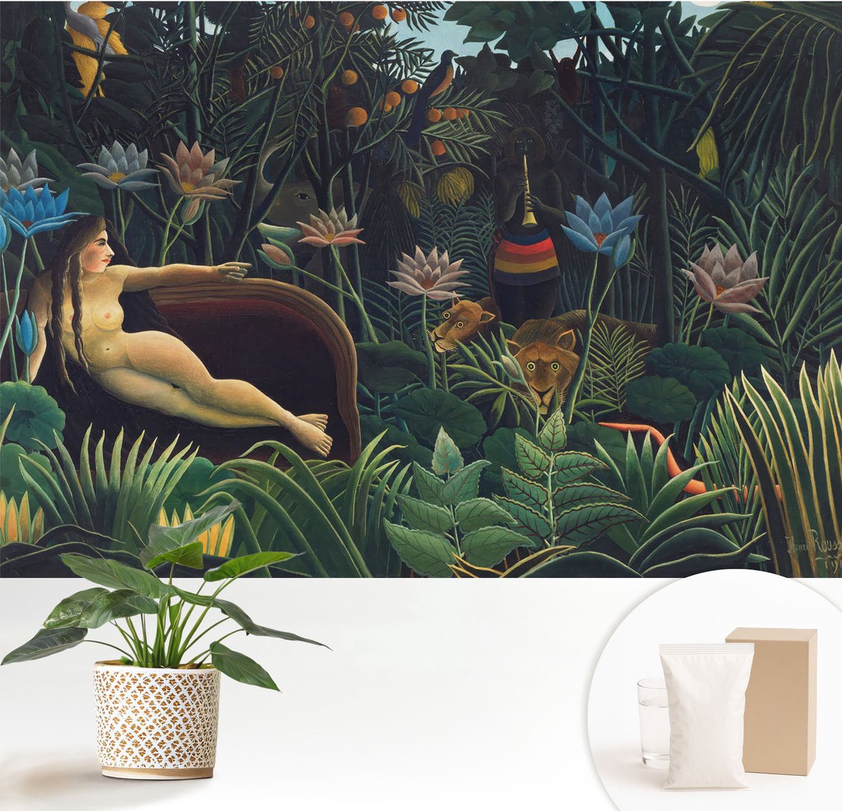 Wallfluent Fotobehang - Groente Vliesbehang - 152x104 cm - Exotische Jungle Fotobehang Vlies - Woonkamer behang Deel - Muurschildering - Hal behang