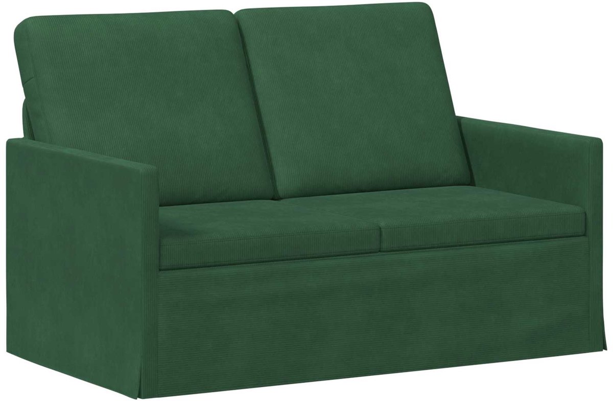 vidaXL 2-zitsbank - Jungle - Groen - 130 - x - 81 - x - 82 - cm - Corduroy - stof Jungle groen