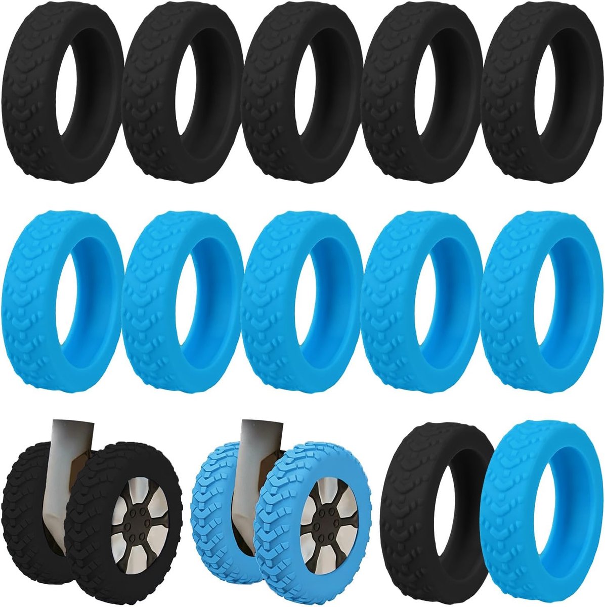Koffer Wielen Cover, Reiskoffer Wielhoes, Siliconen Wielafdekking, Voorkomen Geluiden en slijtvastheid, voor de meeste Spinner Wielen Reizen