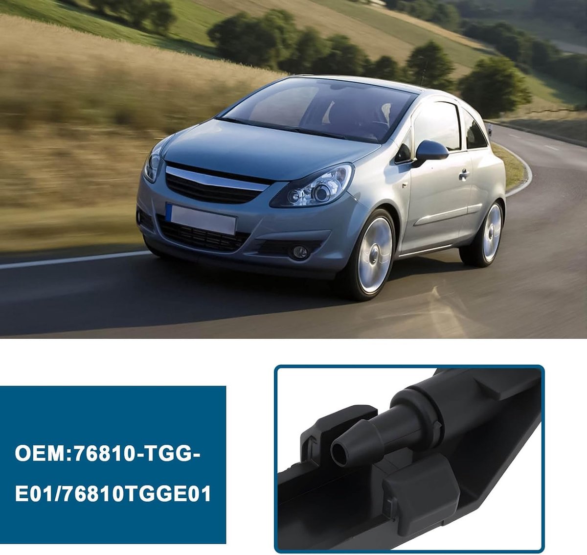 2 Stks Ruitensproeiersproeier Spray 76810-TGG-E01 76810TGGE01 Compatibel met Honda CIVIC 2017-2021