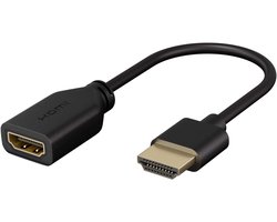 Goobay HDMI flexibele adapter slim, buigbaar verlengstuk voor moeilijk bereikbare aansluitingen achter de tv, 4K bij 60 Hz en 18 Gbit/s, 0,1 m