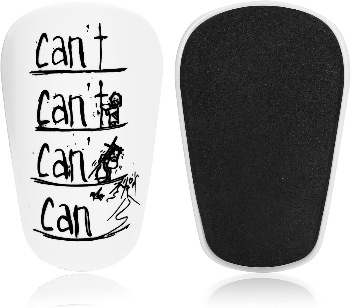 Scheenbeschermers, kleine scheenbeschermers, voetbal, schokabsorberend, licht, duurzaam, 1 paar mini-shin pads voor volwassenen en jongeren en kinderen, 10 x 6 cm, wit