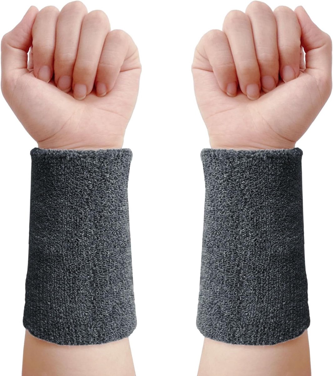 Set met zweetbanden, zachte verdikte absorberende polsbandjes voor sportschool, basketbal, tennis, hardlopen, oefening, beschermende elastische sportpols, zweetbanden voor mannen en vrouwen, 8 x 15 cm