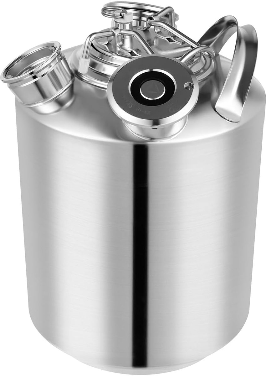 2,6 gallon roestvrij staal bierleidingsreinigingscontainer 3 aansluitingen met 2 x A-type tapkraanadapter & 1 x S-type tapkraan, reinigingskan voor biervat, gootsteeninstallatie, gastronomie, bar