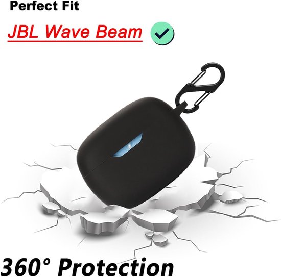 Hoesje voor JBL Wave Beam tas, stootvaste beschermhoes en skin beschermhoes voor JBL Wave Beam met sleutelhanger (zwart) — afbeelding 2