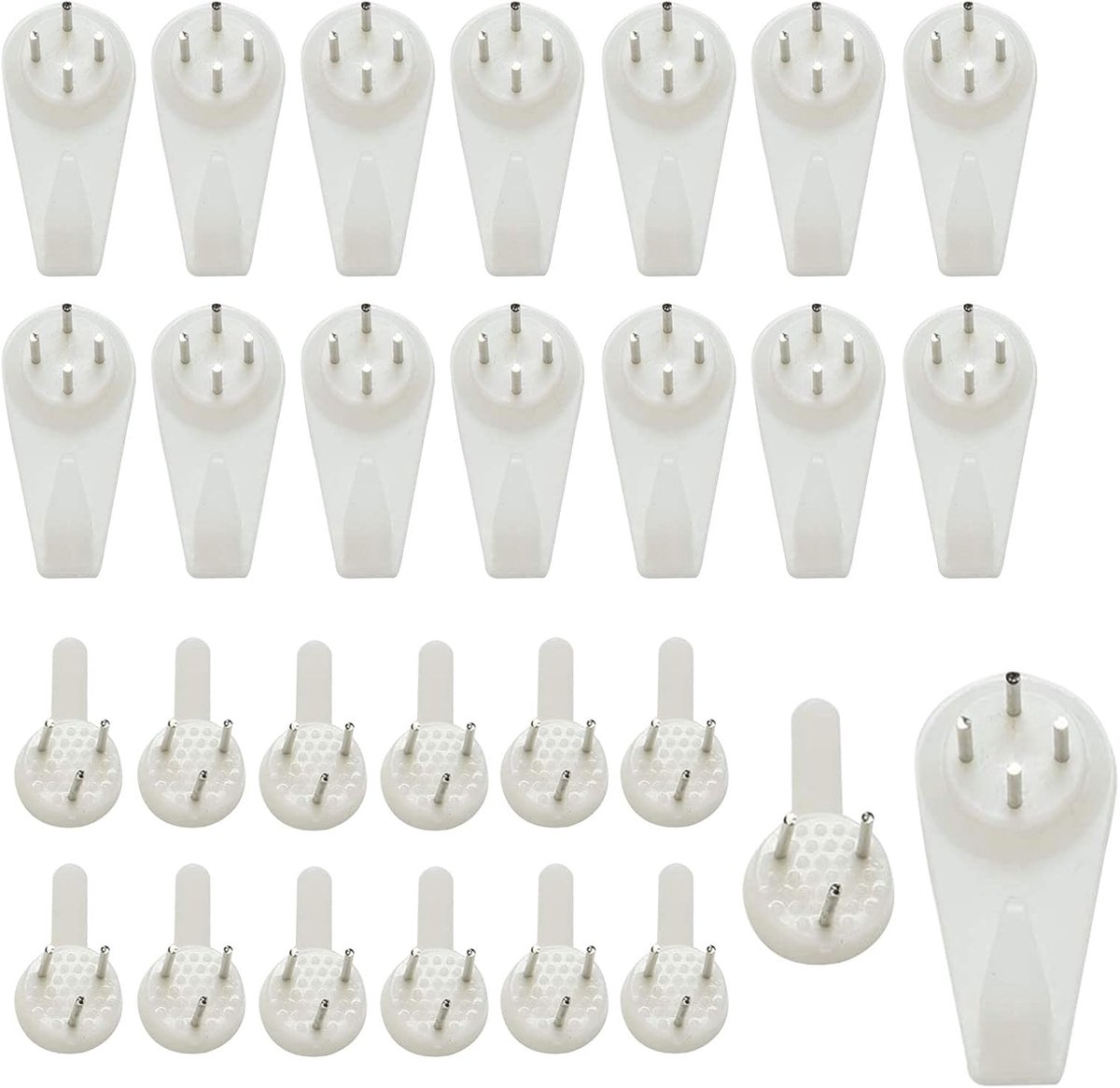Photo Hangers, White, 80 Pieces, Wall Mount, Plastic Hooks, Wall Hooks, Hat - ShopVlot