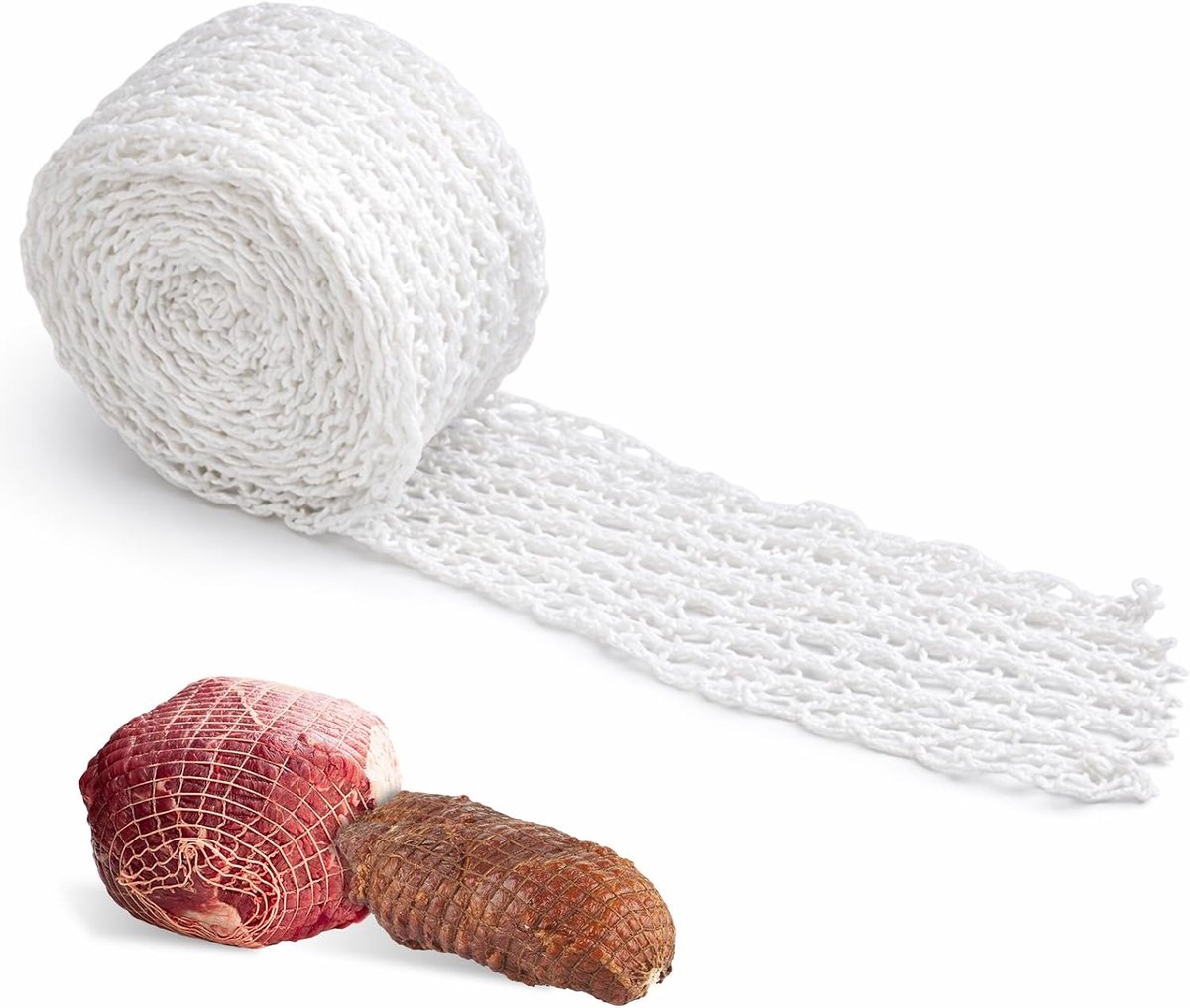 Vleesnet roll 5 m - Elastisch net voor gerookt vlees - Ideaal voor ham en gevogelte - Eenvoudig te snijden - ShopVlot