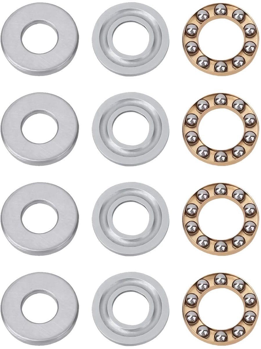 Axiale kogellagers 8 x 22 x 7 mm - hoge precisie - gemaakt van gehard staal - ideaal voor mechanische techniek - ShopVlot