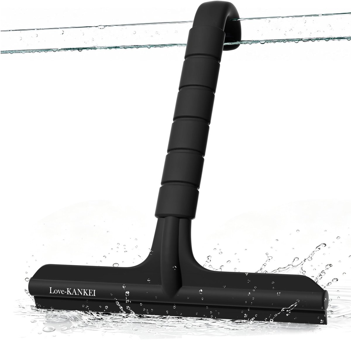 Love-KANKEI Douchewisser siliconen zwart met geïntegreerde haak 21 cm - ShopVlot