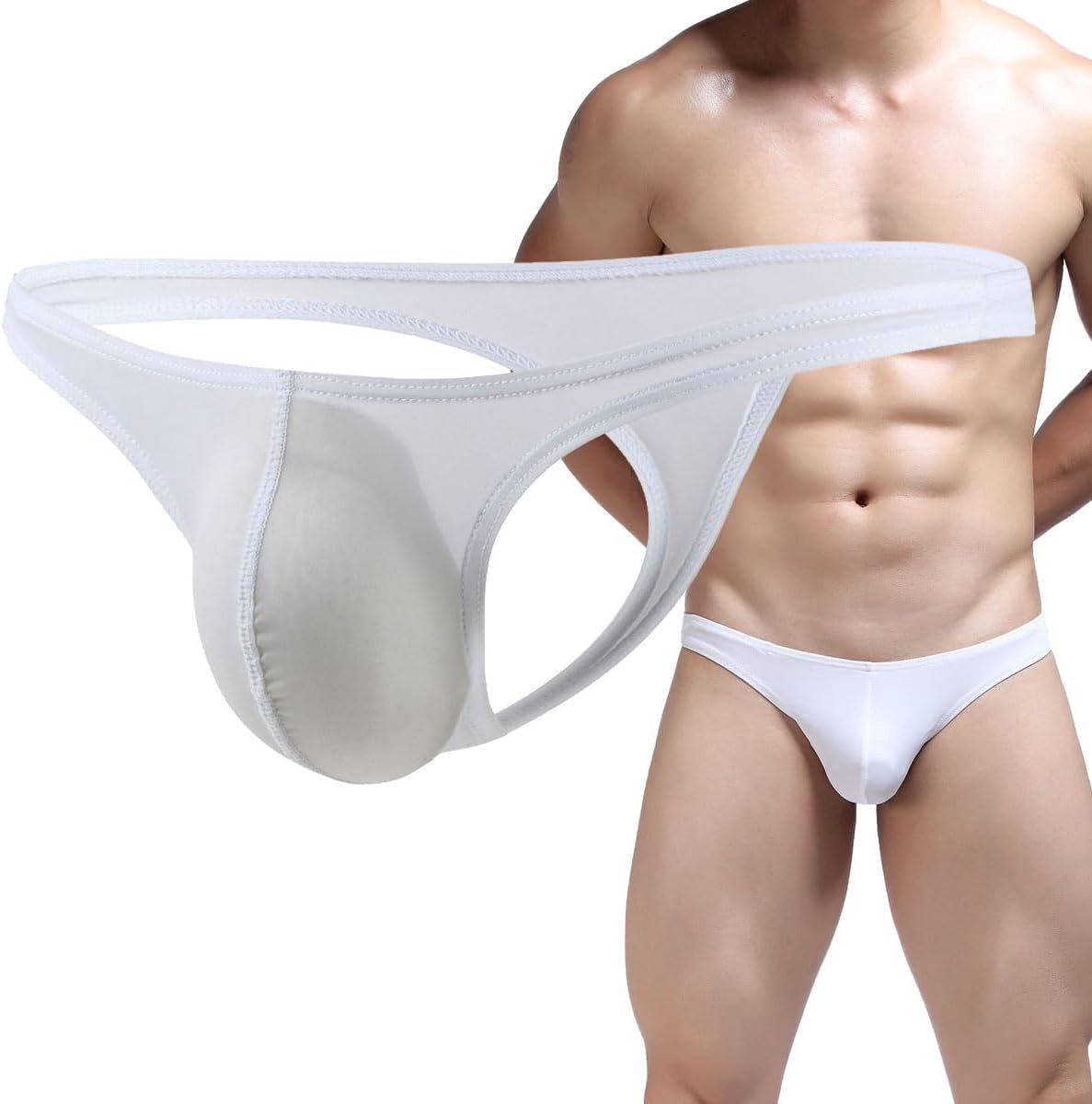 Thong ondergoed mannen - maat one size - kleur wit - sexy uitstraling - comfortabel dagelijks gebruik - ShopVlot