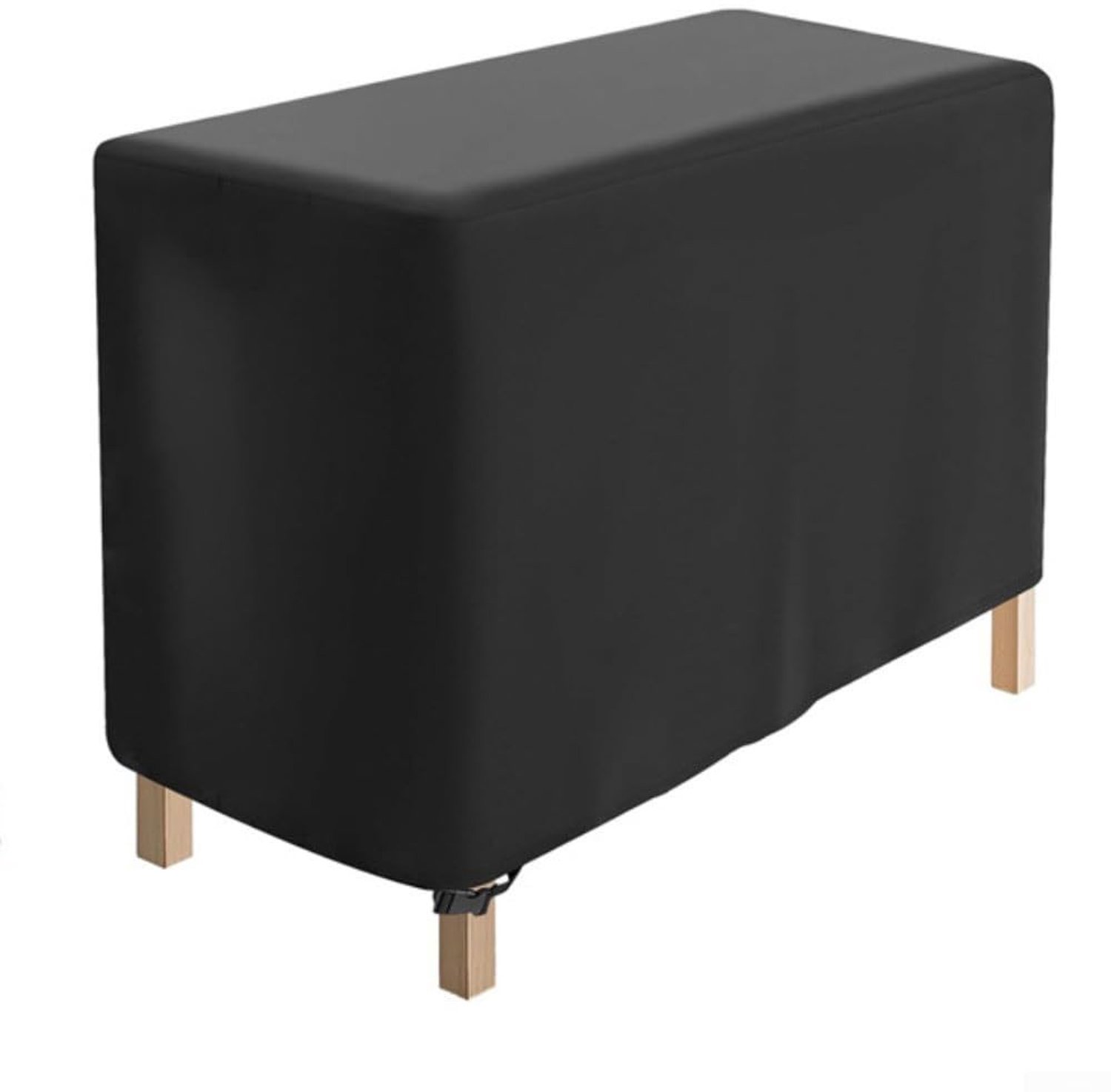 Famanu Waterdichte Oxford doek hoes voor verhoogde plantenbakken, met trekkoord en kliksluiting voor windbestendigheid, 420D, 84 x 39 x 77 cm, bescherming voor alle seizoenen Zwart
