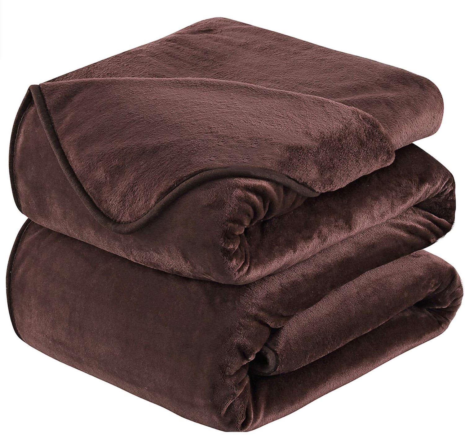 Famanu Dikke fleece plaid deken 230x270 cm in een warme chocolade kleur, zacht en comfortabel, dubbelzijdig omkeerbaar voor extra veelzijdigheid en stijl