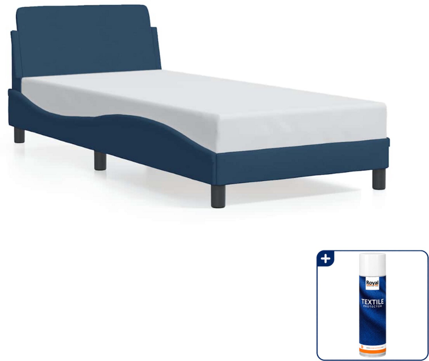 vidaXL Dover bedframe 90 x 190 cm - stof - blauw - Inclusief textielbeschermer 500 ml