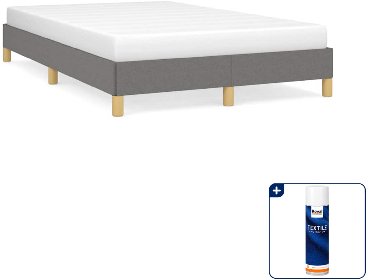 vidaXL bedframe - 120 x 200 cm - stof - donkergrijs - Inclusief textielbeschermer 500 ml