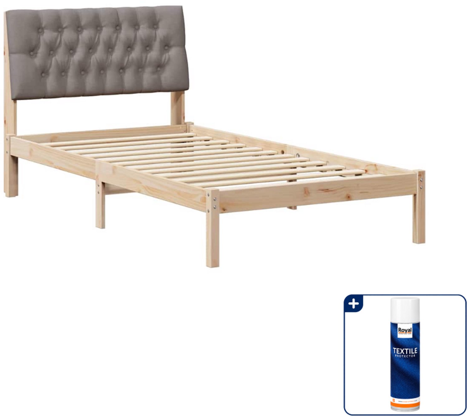vidaXL bedframe - 100 x 200 cm - bruin - Inclusief textielbeschermer 500 ml