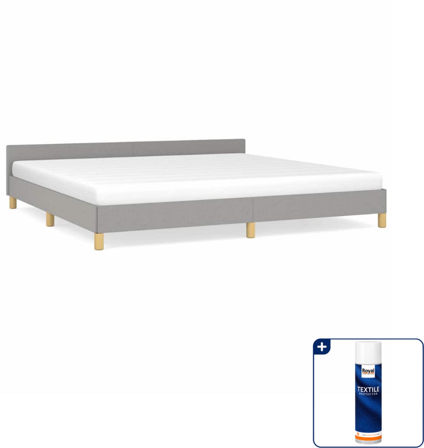 vidaXL bedframe - 200 x 200 cm - stof - lichtgrijs - Inclusief textielbeschermer 500 ml