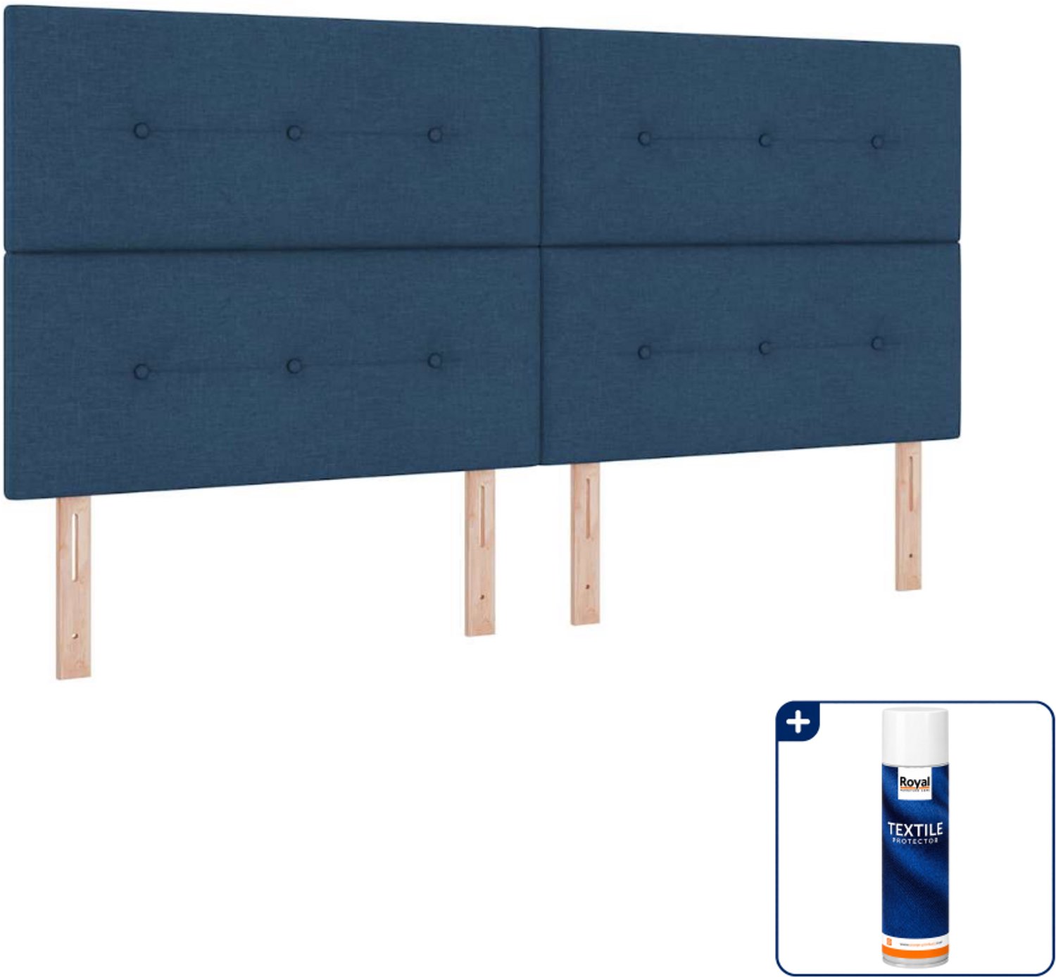 vidaXL LED boxspring - 200 x 200 cm - blauw - Inclusief textielbeschermer 500 ml