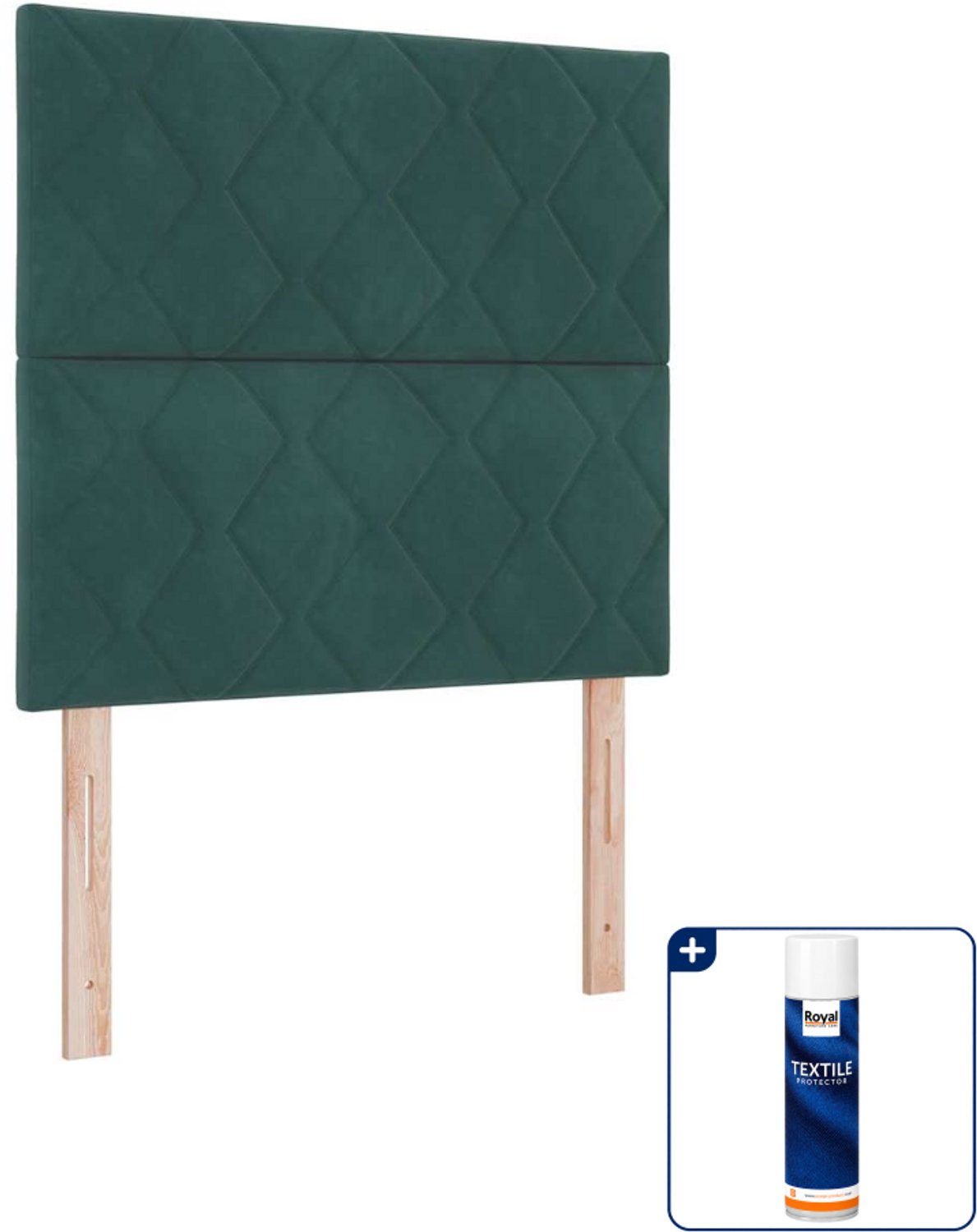 vidaXL LED boxspring - 120 x 190 cm - fluweel - donkergroen - Inclusief textielbeschermer 500 ml