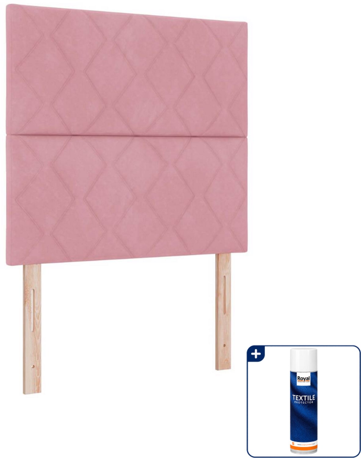 vidaXL LED boxspring - 100 x 200 cm - roze - Inclusief textielbeschermer 500 ml
