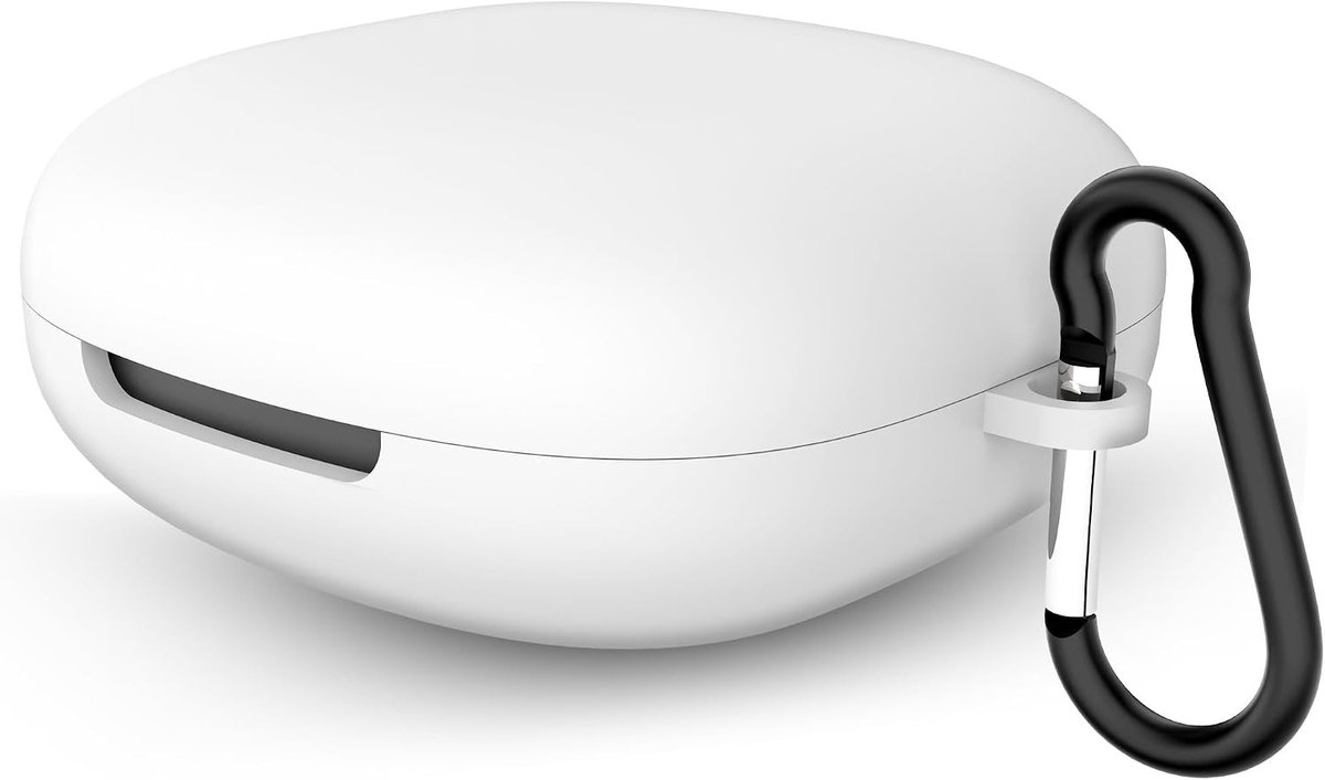 Slimme Siliconen Oplader Case voor OpenFit 2 Draadloze Oordopjes, Zacht en Krasbestendig met Sleutelhanger en Toegang tot Oplaadpoort, LED Indicator Zichtbaar (Wit)