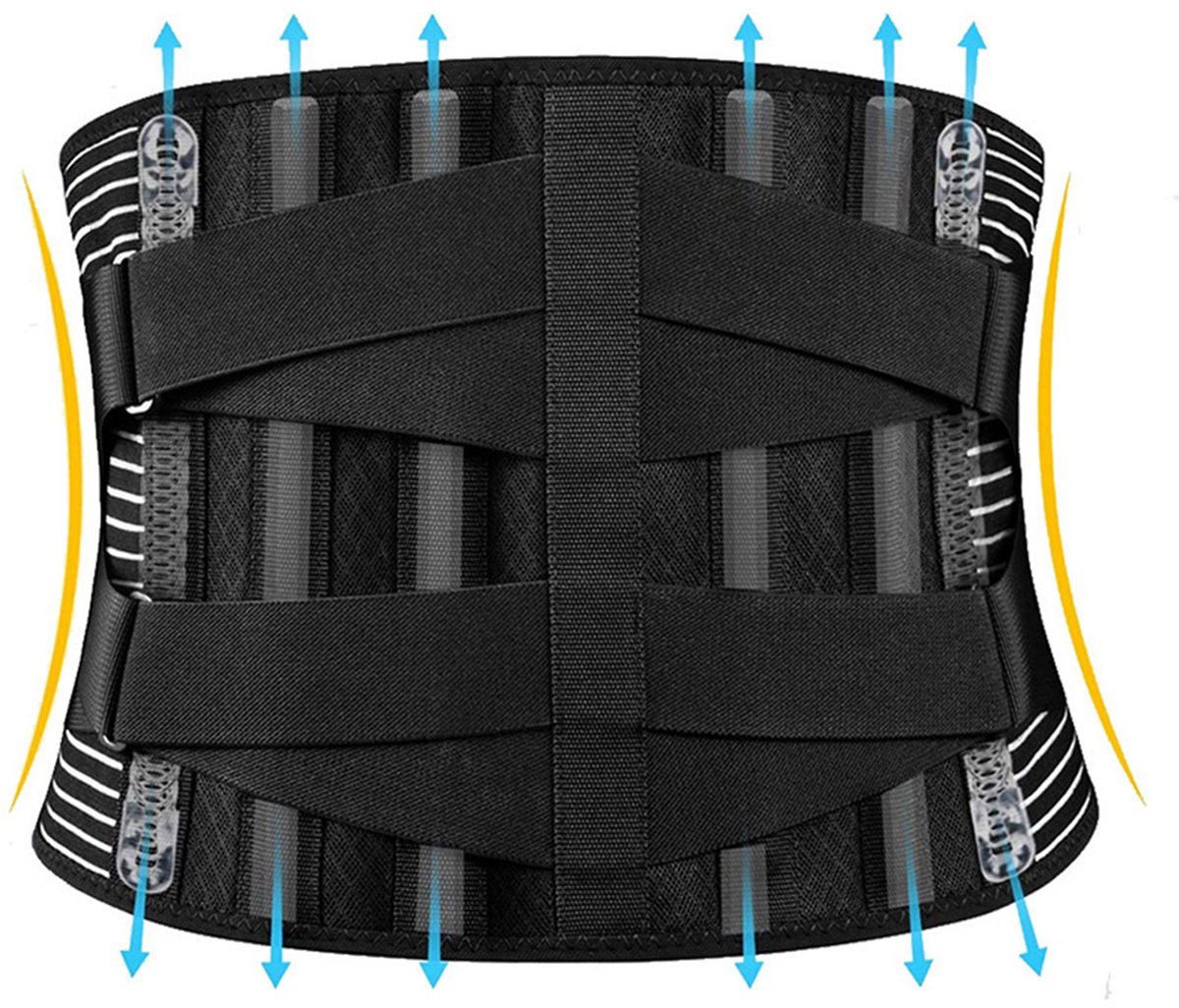 REDOM Compressieband Rugband XXL – Praktische ondersteuning – Comfort en bewegingsvrijheid – Voor sport en dagelijks gebruik – Polyester – Zwart
