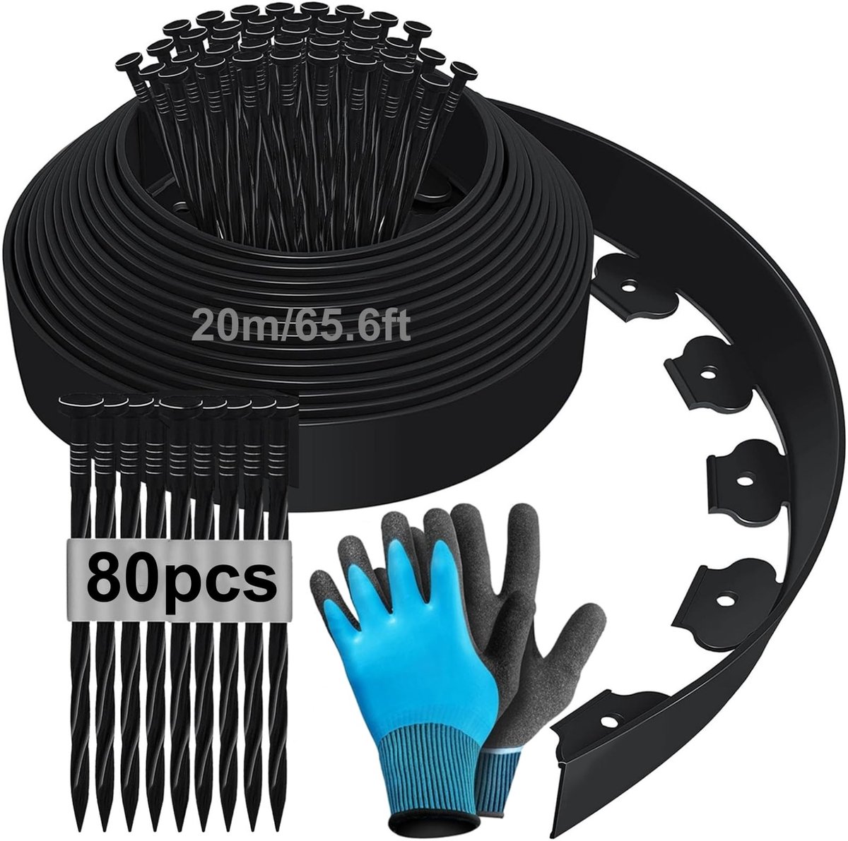 Elzusha - Flexibele Plastic Tuinrand, 20 m x 10 cm