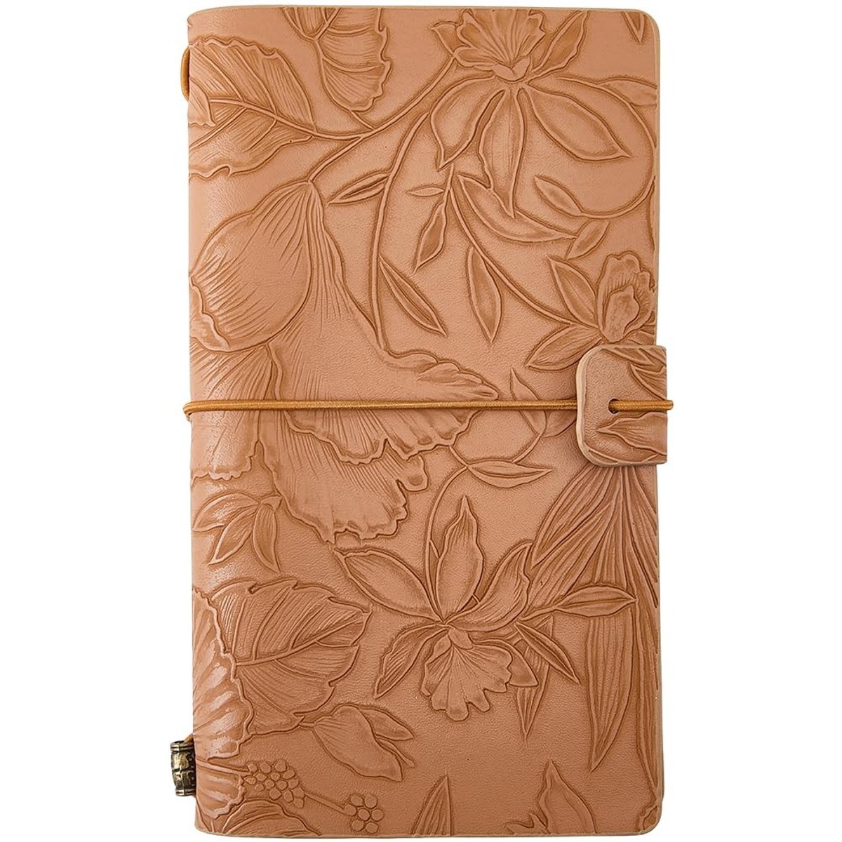Elzusha - Travel Journal A6 - Floral Embossed Faux Leather - 192 Pagina's