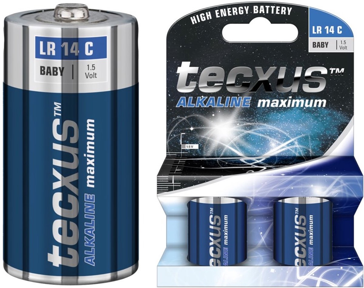 Tecxus LR14/C (Baby) batterij, 2 stks. in blister, Alkali-mangaan batterij (alkaline), 1,5 V