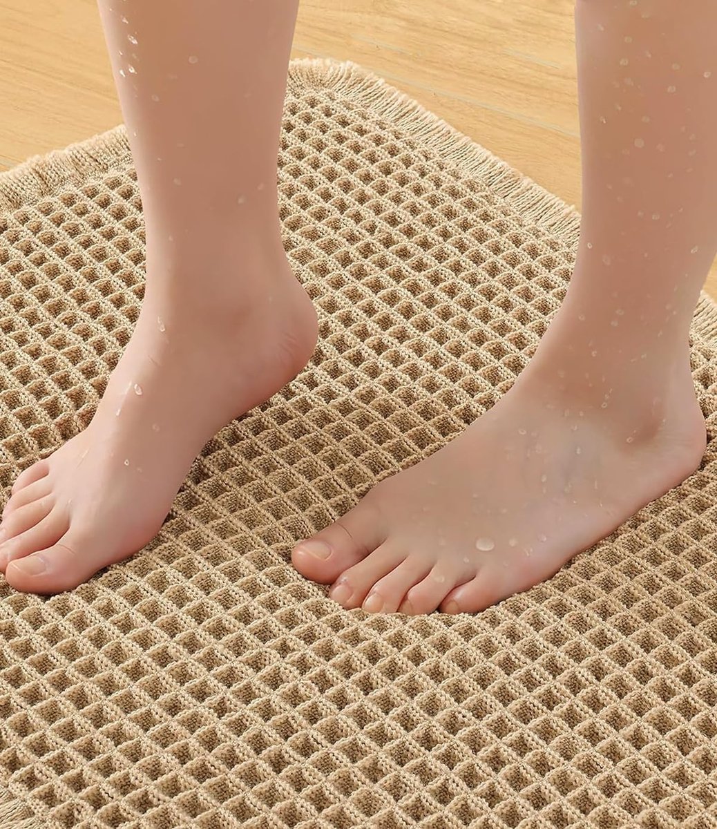Antislip badmat - Bruin - 50 x 80 cm - Microvezel Badkamermat - Wasbare Douchemat voor Binnen