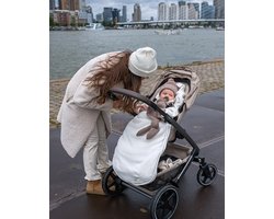 Lodger Voetenzak teddy voor autostoel & kinderwagen - Wit - Bunker