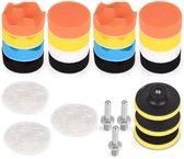 Polijstspons Set 25 Stuks - Auto Gepolijst Krasverwijderaar Set -3 Inch Zelfklevende Polijstschijven voor Auto - Polijstpads met Wol