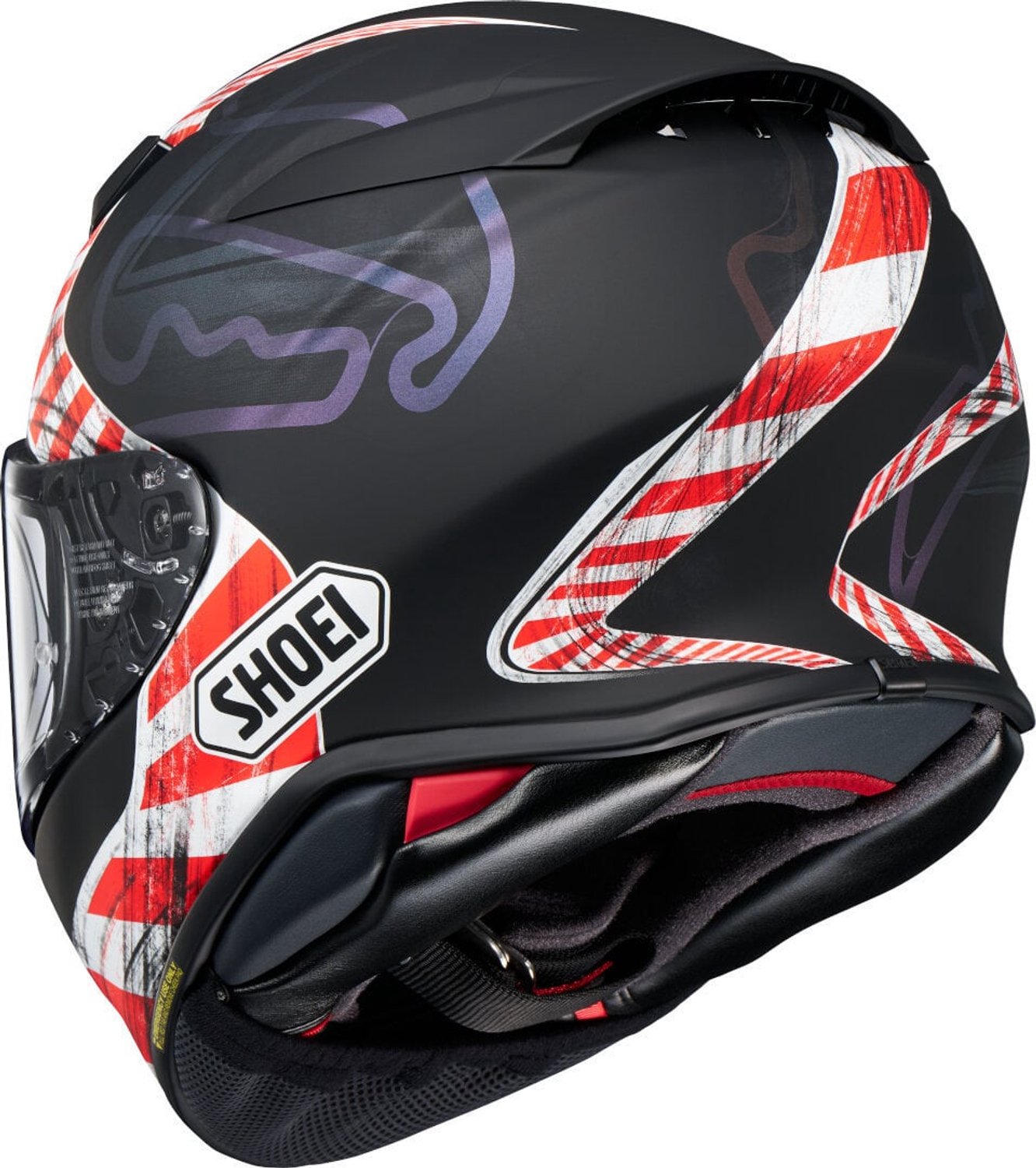 Shoei NXR2 Knee Down TC-5 Mat Zwart Wit Rood Integraalhelm - Maat S - Helm – foto 2