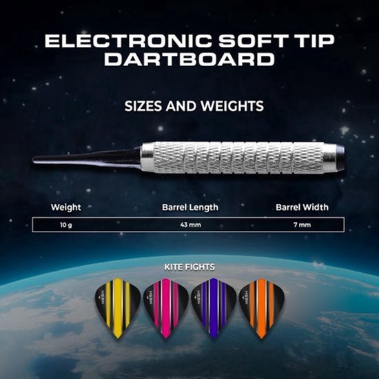 G220 Elektronisch dartbord | Professionele Soft Tip | Tot 16 spelers | 28 spellen | Inclusief 4 sets darts. — afbeelding 3