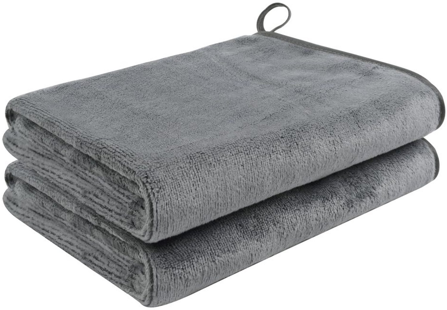 Set van 2 Super Zachte Microvezel Handdoeken 40x70 cm Grijs