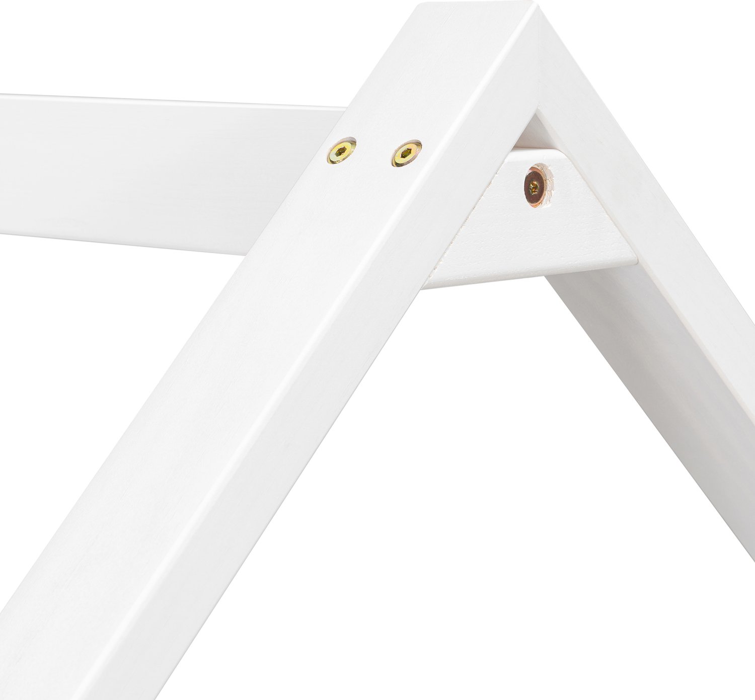 REDOM Kinderbed 90x200 cm - Huisvormig dakframe, veiligheidshekken en 4 opbergvakken - Wit