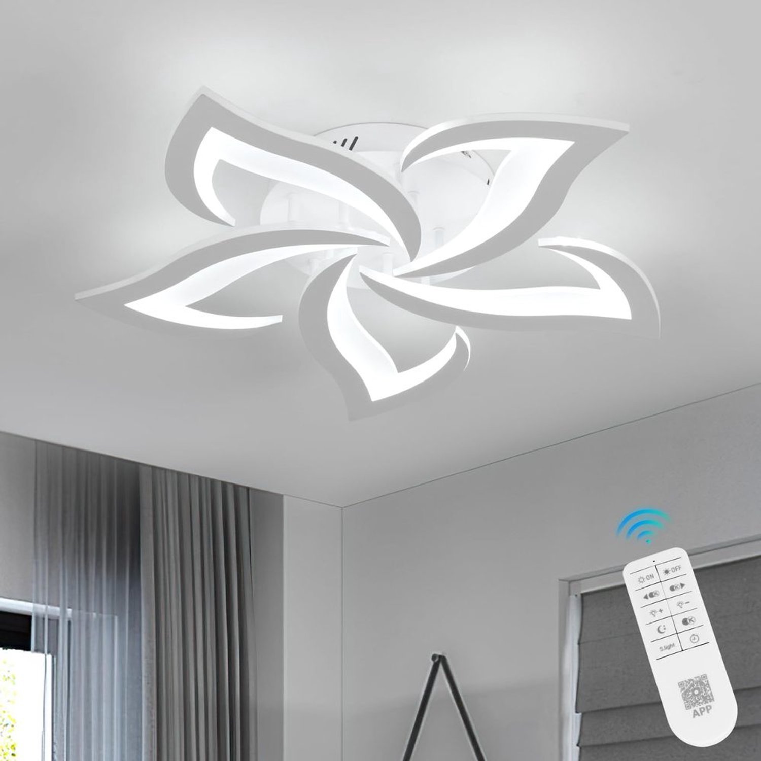 Dimbare LED Plafondlamp met Afstandsbediening en Creatief Design